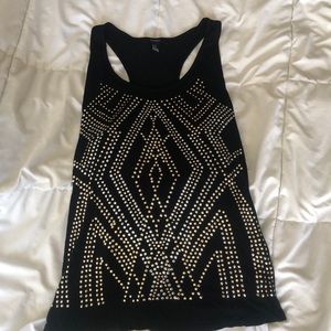BLACK DETAILED RACERBACK TANK